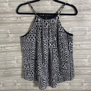 🐝Anthropologie Sanctuary Black& White Tribal Tank